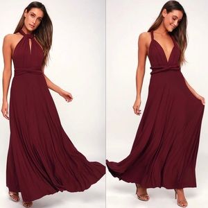 Tricks of the Trade Burgundy Maxi Dress